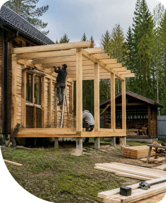 Строительство пристроек и построек на участке в Тюмени